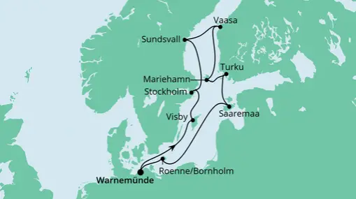 AIDAaura Route Schärengärten der Ostsee
