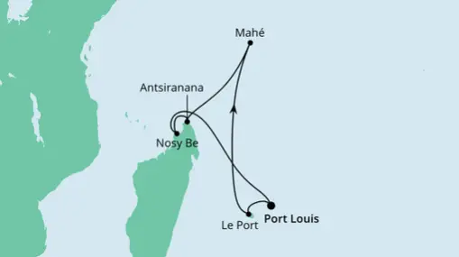 AIDAblu Route: Mauritius, Seychellen und Madagaskar