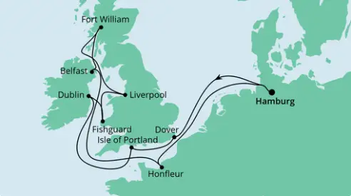 AIDA Nordsee-Kreuzfahrt 2022: Grossbritannien & Irland