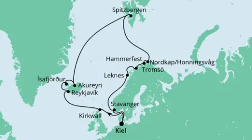 AIDA Nordsee-Kreuzfahrt 2022: Highlights am Polarkreis