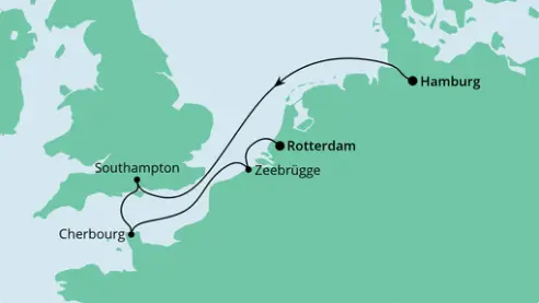AIDA Nordsee-Kreuzfahrt 2022: Metropolen von Hamburg nach Rotterdam
