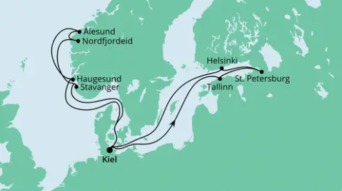 AIDA Nordsee-Kreuzfahrt 2022: Norwegen & Ostsee