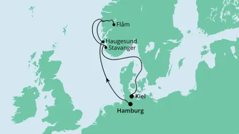 AIDA Nordsee-Kreuzfahrt 2022: Norwegen von Hamburg nach Kiel