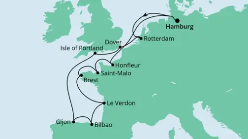 AIDA Nordsee-Kreuzfahrt 2023: Golf von Biskaya 1