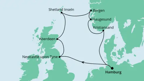 AIDA Nordsee-Kreuzfahrt 2023: Grossbritannien & Norwegen