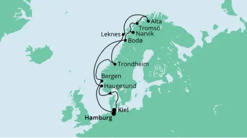 AIDA Nordsee-Kreuzfahrt 2023: Herbstliche Nordlichter von Kiel nach Hamburg