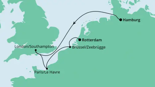 AIDA Nordsee-Kreuzfahrt 2023: Metropolen ab Hamburg bis Rotterdam