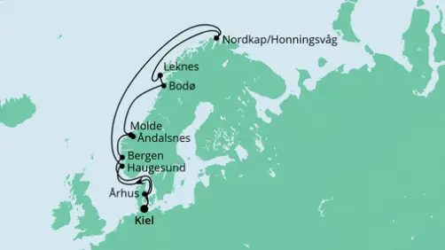 AIDA Nordsee-Kreuzfahrt 2023: Norwegen mit Lofoten und Nordkap