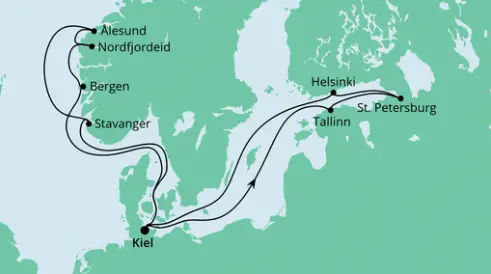 AIDA Nordsee-Kreuzfahrt 2023: Norwegen & Ostsee