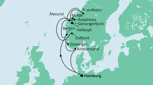 AIDA Nordsee-Kreuzfahrt 2023: Norwegens Fjorde 3