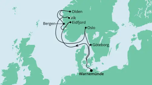 AIDA Nordsee-Kreuzfahrt 2023: Norwegens Fjorde ab Warnemünde