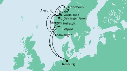 AIDA Nordsee-Kreuzfahrt 2023: Norwegens Fjorde