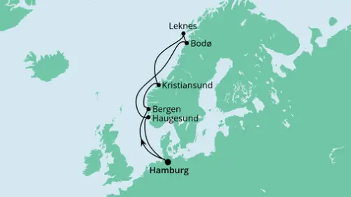 AIDA Nordsee-Kreuzfahrt 2023: Norwegischer Mittsommer