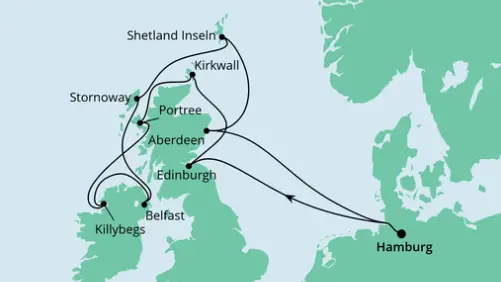 AIDA Nordsee-Kreuzfahrt 2023: Schottische Inseln & Irland