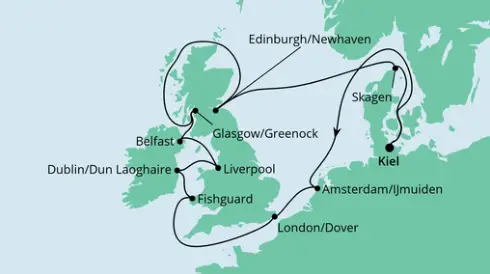 AIDA Nordsee-Kreuzfahrt 2024: Großbritannien & Irland