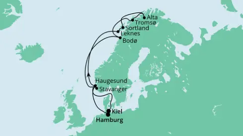 AIDA Nordsee-Kreuzfahrt 2024: Herbstliche Nordlichter von Kiel nach Hamburg