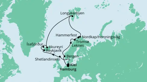 AIDA Nordsee-Kreuzfahrt 2024: Highlights am Polarkreis