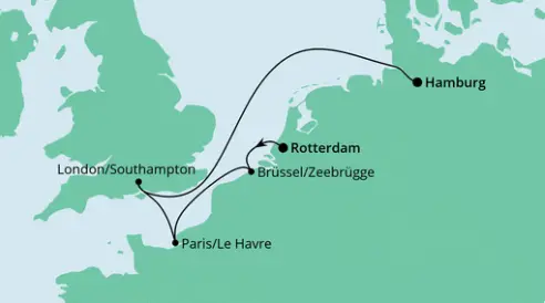 AIDA Nordsee-Kreuzfahrt 2024: Kurzreise Metropolen ab Rotterdam