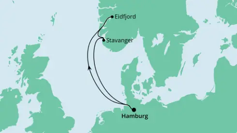 AIDA Nordsee-Kreuzfahrt 2024: Kurzreise nach Norwegen ab Hamburg