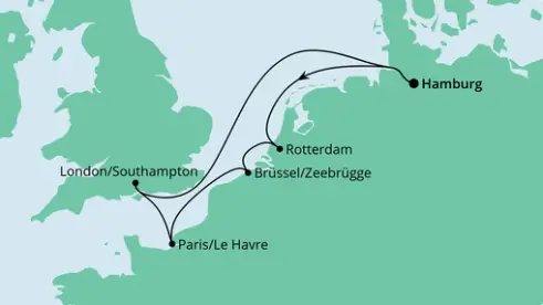 AIDA Nordsee-Kreuzfahrt 2024: Metropolen ab Hamburg
