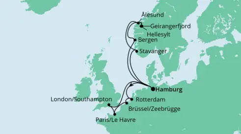 AIDA Nordsee-Kreuzfahrt 2024: Metropolen & Norwegen ab Hamburg
