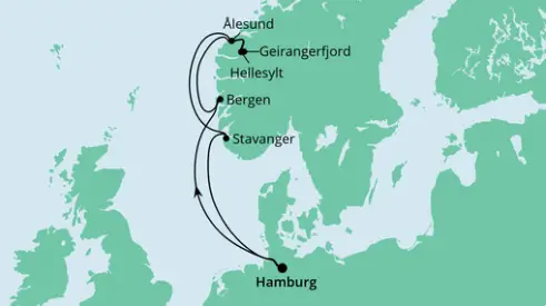 AIDA Nordsee-Kreuzfahrt 2024: Norwegen ab Hamburg