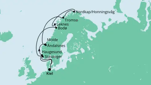 AIDA Nordsee-Kreuzfahrt 2024: Norwegen mit Lofoten & Nordkap