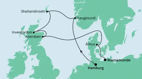 AIDA Nordsee-Kreuzfahrt 2024: Norwegen, Schottland & Dänemark