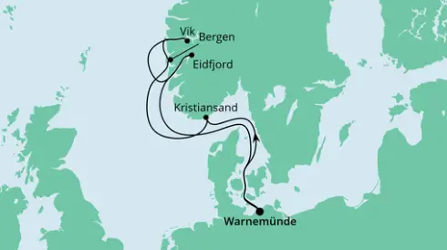 AIDA Nordsee-Kreuzfahrt 2024: Norwegens Fjorde ab Warnemünde