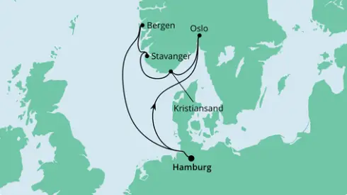 AIDA Nordsee-Kreuzfahrt 2024: Norwegens Städte ab Hamburg