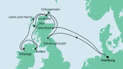 AIDA Nordsee-Kreuzfahrt 2024: Schottische Inseln & Irland