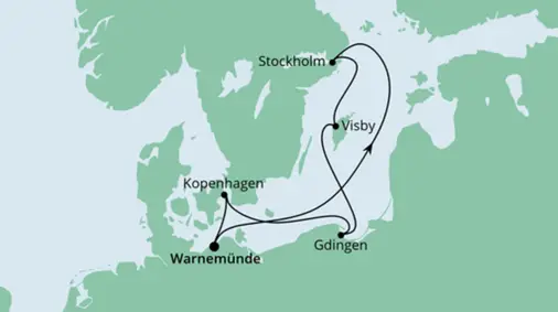 AIDA Ostsee-Kreuzfahrt 2022: Schweden, Polen und Dänemark