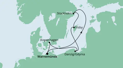 AIDA Ostsee-Kreuzfahrt 2023: Schweden, Polen und Dänemark