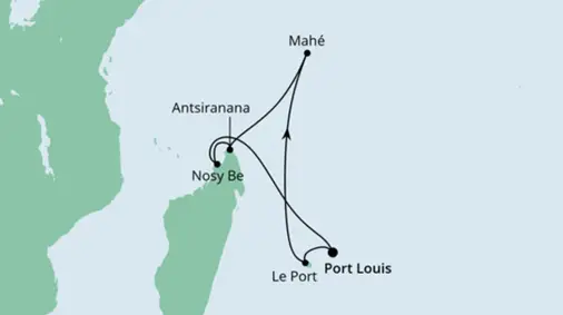 AIDA Afrika-Kreuzfahrt 2023: Mauritius, Seychellen und Madagaskar