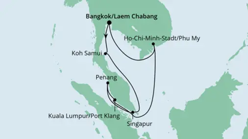 AIDA Asien-Kreuzfahrt 2022: Thailand, Malaysia und Singapur