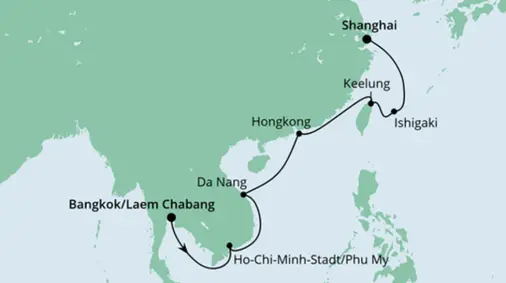 AIDA Asien-Kreuzfahrt 2023: Von Bangkok nach Shanghai