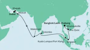 Kreuzfahrt Singapur Dubai 2023