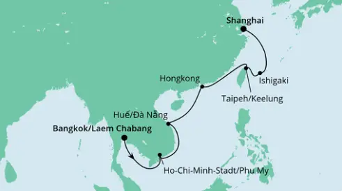 AIDA Asien-Kreuzfahrt 2024: Von Bangkok bis Shanghai