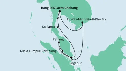 AIDA Asien-Kreuzfahrt 2024: Thailand, Malaysia, Singapur & Vietnam