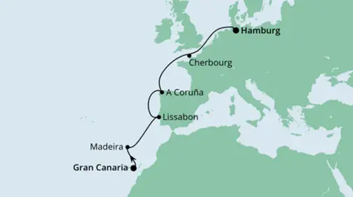 AIDA Kanaren-Kreuzfahrt 2022: Von Gran Canaria nach Hamburg