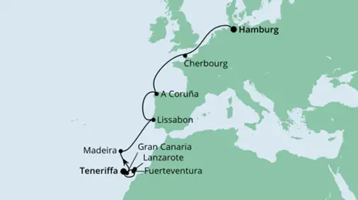 AIDA Kanaren-Kreuzfahrt 2022: Von Teneriffa nach Hamburg