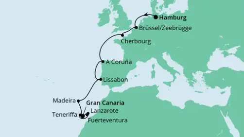 AIDA Kanaren-Kreuzfahrt 2023: Von Hamburg nach Gran Canaria