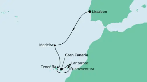 AIDA Kanaren-Kreuzfahrt 2023: Von Lissabon nach Gran Canaria