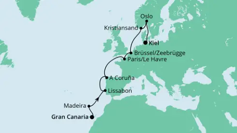 AIDA Kanaren-Kreuzfahrt 2024: Von Gran Canaria nach Kiel