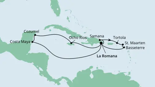 AIDA Karibik-Kreuzfahrt 2022: Karibik und Mexiko ab Dominikanische Republik