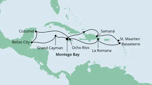 AIDA Karibik-Kreuzfahrt 2022: Karibik und Mexiko ab Jamaika