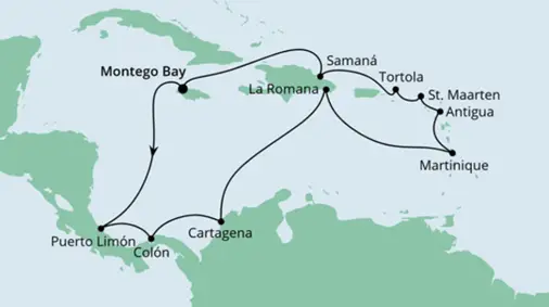AIDA Karibik-Kreuzfahrt 2023: Karibik und Mittelamerika ab Jamaika