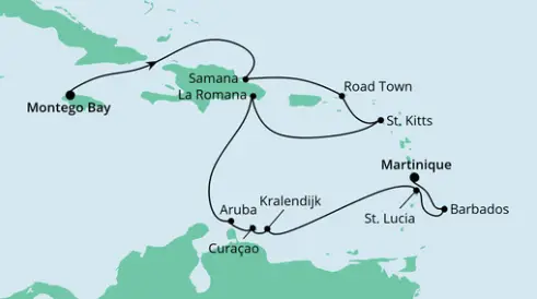 AIDA Karibik-Kreuzfahrt 2024: Karibik mit Kleinen Antillen