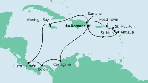 AIDA Karibik-Kreuzfahrt 2024: Karibik & Mittelamerika