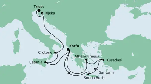 AIDA Östliches Mittelmeer-Kreuzfahrt 2022: Von Korfu nach Triest 2